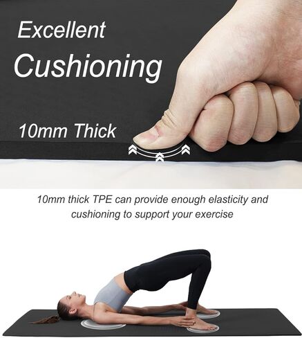 سجادة يوجا غير قابلة للانزلاق لليوجا الساخنة، سجادات تمرين كبيرة مقاس 76 بوصة × 35 بوصة 1/2 بوصة سجادة تمرين سميكة للغاية للنساء والرجال، سجادات يوجا صديقة للبيئة TPE مع حقيبة حزام in Kuwait