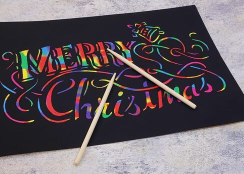 Heavy Duty Bamboo Stylus Sticks Craft Sticks for Scratching Drawing Christmas Thanksgiving Scratch Art Activity Craft Projects, 30PCS (12cm) in Kuwait
