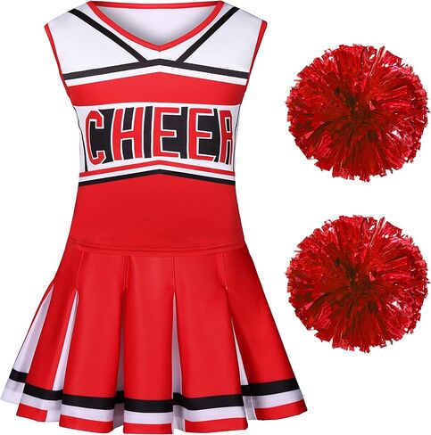 فستان للفتيات المشجعات زي التشجيع لحفلات الهالوين كهدية عيد ميلاد من 3 إلى 9 سنوات in Kuwait