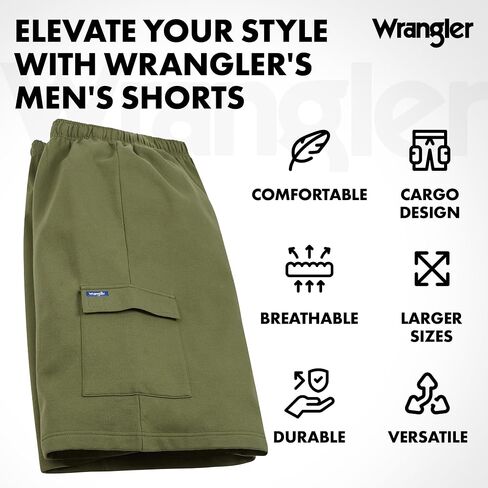 Wrangler Big and Tall Cargo Shots للرجال - شورت رياضي من الصوف Cargo Lounge للرجال in Saudi Arabia