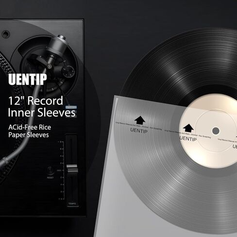 100-Pack Vinyl Sleeves Inner -12" Vinyl Record Protective Sleeves - Protect Your LP Albums from Scratches, Dirt & Dust - No-Acid Exterior Disc Cover (Inner Sleeves-Round Bottom) in Kuwait
