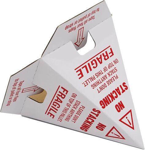 لا يوجد مخاريط تكديس / لا يوجد مخاريط منصة نقالة / مخروط من الورق المقوى / يمنع التراص المزدوج / حزمة مكونة من 100 قطعة ثلاثية اللغات (مخاريط البليت)، 8 × 8 × 10 بوصة باللون الأحمر والأبيض in Kuwait