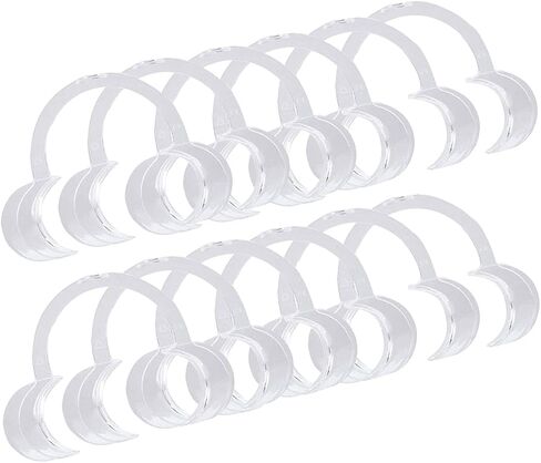 10 Pieces (Size M) C-Shape Cheek Retractor, Disposable Mouth Opener for Dental Teeth Whitening Mouth Guard or Speak Out Game (M, White) in Kuwait
