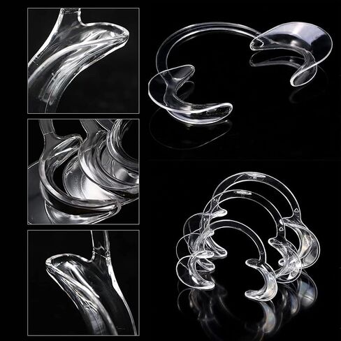 10 Pieces (Size M) C-Shape Cheek Retractor, Disposable Mouth Opener for Dental Teeth Whitening Mouth Guard or Speak Out Game (M, White) in Kuwait