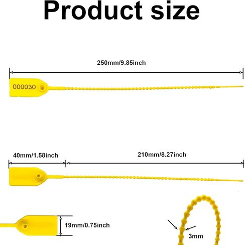 100 قطعة من أختام العبث البلاستيكية، وعلامات طفاية الحريق، وملصقات أربطة مضغوطة مرقمة للسلامة، وأختام بطاقات أمان قابلة للسحب، وعلامات قفل ذاتي للاستعمال مرة واحدة، بطول 250 مم (أزرق) in Kuwait