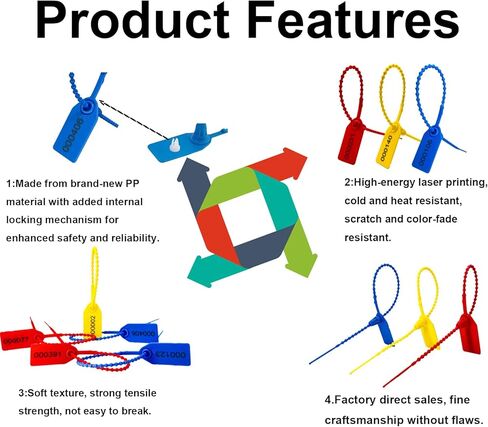 100 قطعة من أختام العبث البلاستيكية، وعلامات طفاية الحريق، وملصقات أربطة مضغوطة مرقمة للسلامة، وأختام بطاقات أمان قابلة للسحب، وعلامات قفل ذاتي للاستعمال مرة واحدة، بطول 250 مم (أزرق) in Kuwait