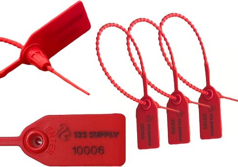 100 Plastic Tamper Seals Security Seal Numbered Breakaway Zip Ties for Fire Extinguishers Tags Fire Extinguisher Tamper Seal Red Safety Seals Labels Pull Tight Security Tags Security Ties in Saudi Arabia