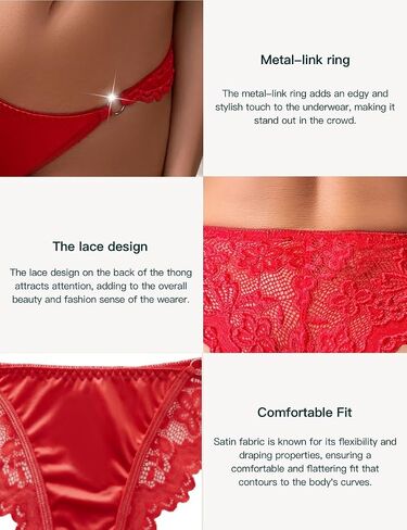 Women Satin Lace Panties Sexy Underwear Soft G-String Thongs Cheeky Lingerie Bikini Brief in Saudi Arabia