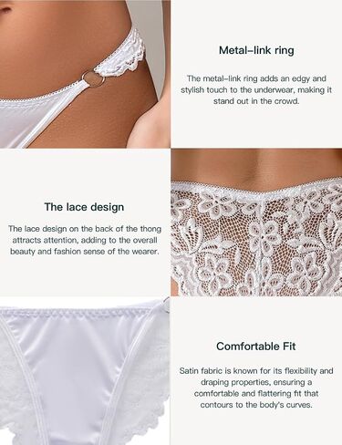 Women Satin Lace Panties Sexy Underwear Soft G-String Thongs Cheeky Lingerie Bikini Brief in Saudi Arabia