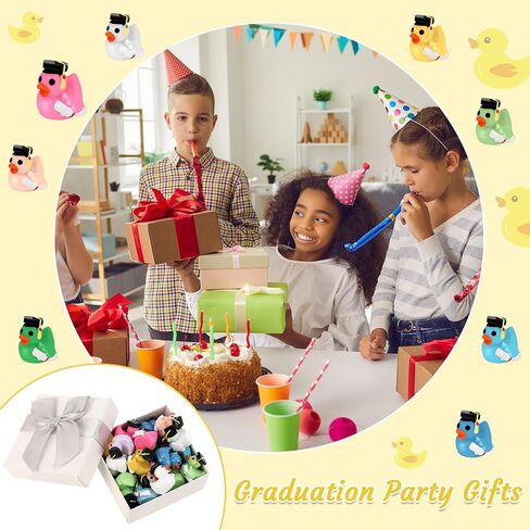 100 Pcs Mini Graduation Resin Ducks, Graduation Resin Ducks with Graduation Tassel Cap and Holding Certificate, Yellow Tiny Grad Duck Bulk Novelty Graduation Gift & Keepsake (10 Colors) in Saudi Arabia
