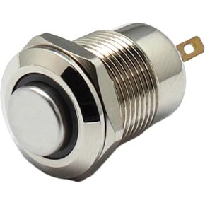 مفتاح زر الضغط المعدني 12 مم ، مصابيح LED إضاءة ، 12VDC ، تصميم 2-4 دبوس الإغلاق ، مطلي بالنيكل (لحظة صفراء) in Kuwait