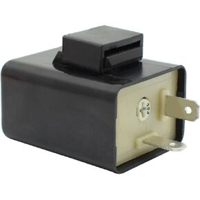 Universal 12V LED Turn Signal Flasher Relay ، Black ، Rubber Metal Construction ، 4.4x3.3x2.5cm ، التردد القابل للتعديل ، مقاوم للماء ، موديل WX-7199 ، لملحقات الدراجات النارية (أسود) in Saudi Arabia