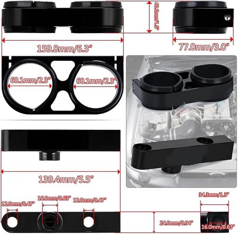 One Piece Double Hole Fuel Pump Bracket Compatible For PQY Logo + Two Pieces 044 Fuel Pump OEM:0580 254 044 300LPH in Saudi Arabia