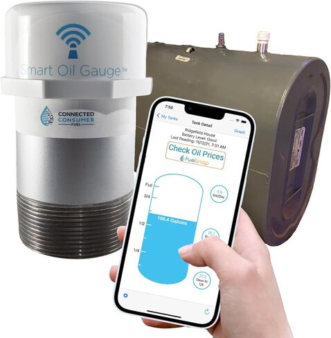 مقياس الزيت الذكي - مقياس خزان زيت التدفئة Wi -Fi مع مراقبة ذكية - مقياس خزان الوقود متوافق مع Alexa - المصمم لخزانات 275/330/500/550 in Saudi Arabia
