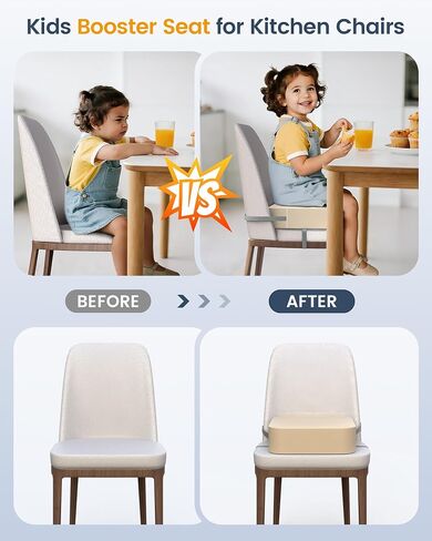 Toddler Booster Seat for Dining Table, Adjustable Seat Belts Booster Seat for Kitchen Chair, Strong Support Booster Seat Cushion, PU Easy Cleaning Detachable Portable Travel Booster (Black Dinosaur) in Saudi Arabia