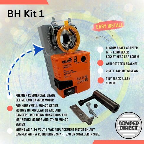 Belimo LMB24-3-T 3-Ware Motor Retrofit Kit (BH Kit 1)-استبدال سهل لمحركات Honeywell® M847D Damper (M847D1004 ، M847D1012)-تثبيت سريع DIY-السفن في نفس اليوم in Saudi Arabia