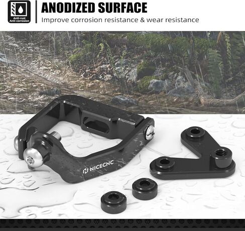 NiceCnc Steering Damper Bracket ، 6061 الألومنيوم ، متوافق مع KTM 250 SX-F 350 SX-F 250 XC-F 300 XC 2023-2025 يعزز الثبات في العجلات الأمامية ، ويقلل من الاهتزازات ، الأسود المقلوب ، انظر التركيب in Kuwait