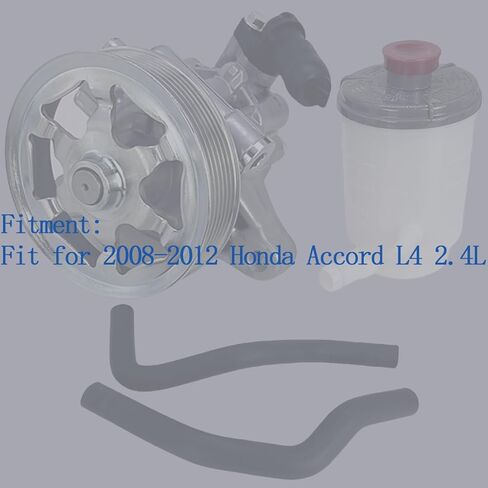 Power Steering Pump with Reservoir Tank & Suction & Return Hose Fit for 2008-2012 Honda Accord L4 2.4L Replace 56100R40A03 56100R40P05 53701TA0A01 in Saudi Arabia