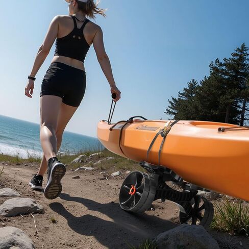 عربة ترولي VEVOR Kayak and Canoe بإطارات صلبة مقاس 10 بوصات، سعة تحميل 320 رطلًا مع أقواس وأشرطة قابلة للتعديل، عربة كاياك دوللي متينة لجميع التضاريس in Saudi Arabia