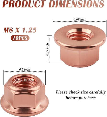 10PCS M8×1.25 Exhaust Manifold Gasket Nut,Professional Hexagonal Exhaust Nut Provide Good Sealing,Exhausts Manifold Kit Nuts for Exhausts System Replacement OEM#A1201420072 in Saudi Arabia