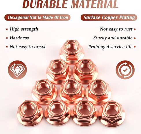 10PCS M8×1.25 Exhaust Manifold Gasket Nut,Professional Hexagonal Exhaust Nut Provide Good Sealing,Exhausts Manifold Kit Nuts for Exhausts System Replacement OEM#A1201420072 in Saudi Arabia