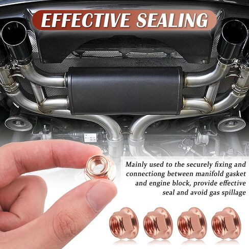 10PCS M8×1.25 Exhaust Manifold Gasket Nut,Professional Hexagonal Exhaust Nut Provide Good Sealing,Exhausts Manifold Kit Nuts for Exhausts System Replacement OEM#A1201420072 in Saudi Arabia