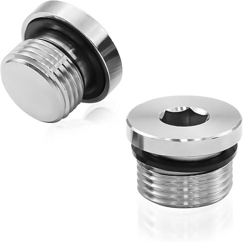 2pcs M18 × 1.5 قابس مستشعر مع رأس سداسي داخلي ، 304 مقابس زخرفة من الفولاذ المقاوم للصدأ مع حلقات O ، استبدال قابس مستشعر O2 تسرب للدراجات النارية للدراجات النارية للدراجات النارية in Saudi Arabia