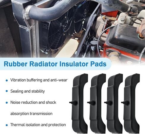 (4 PCS Kit) Rubber Radiator Insulator Pads Rubber 3 Core Radiator Mounting Cushions Support Pads Fit for GM cars between 1968-1981 Replace# 4012-326-681S Radiator Mounts Parts in Saudi Arabia
