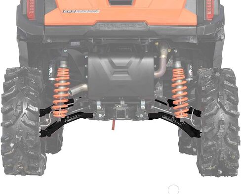 SuperAtv إزاحة الخلفية المقوسة الثقيلة A-arms لعام 2016+ Polaris General 1000 / General 4 | قابلية ضبط الحدبة الكاملة | لون الذراع أسود in Saudi Arabia