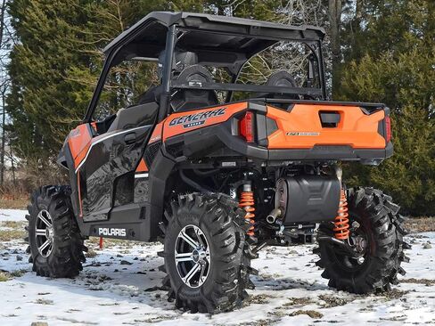 SuperAtv إزاحة الخلفية المقوسة الثقيلة A-arms لعام 2016+ Polaris General 1000 / General 4 | قابلية ضبط الحدبة الكاملة | لون الذراع أسود in Saudi Arabia
