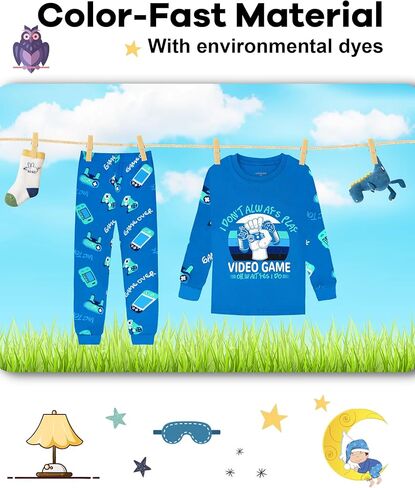 DAUGHTER QUEEN بيجامة للأولاد 100% قطن بأكمام طويلة مقاس 18 شهرًا - 12 سنة in Kuwait