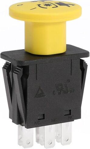 Clutch PTO Switch 8 Terminals for Scag for Murray for AYP for Husqvarna Compatible with 481687, 483957, 94927MA, 6201316MA, 146283, 140404, 430-433, 532140404, 1716332SM, 10 AMP, Yellow Knob in Kuwait