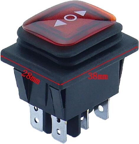 مفتاح روكي 6 دبوس ، عودة الربيع على الوجهين ، 12-24V/220V AC/DC ، مؤشر LED الأحمر (قفل ثابت) in Saudi Arabia