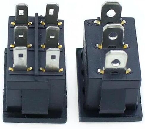 KCD1 Switch Rocker Switch ، 6A/250V 10A/125V AC ، أسود (6pin on Off On) in Saudi Arabia