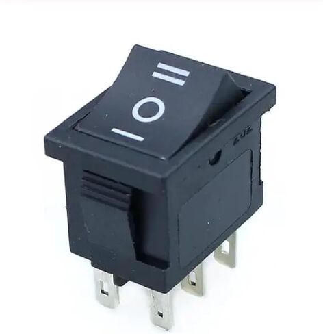KCD1 Switch Rocker Switch ، 6A/250V 10A/125V AC ، أسود (6pin on Off On) in Saudi Arabia