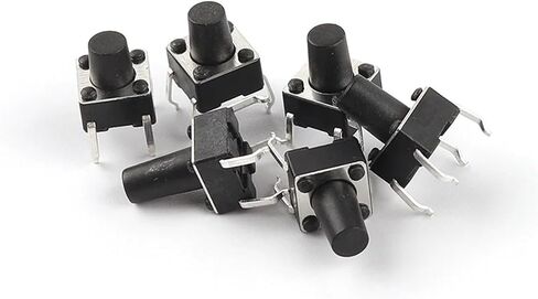 Tactile Push Button Switch, 6x6mm, 20-Pack, Multiple Heights 4.3-11mm, Momentary Micro Switch (6 * 6 * 5mm) in Saudi Arabia