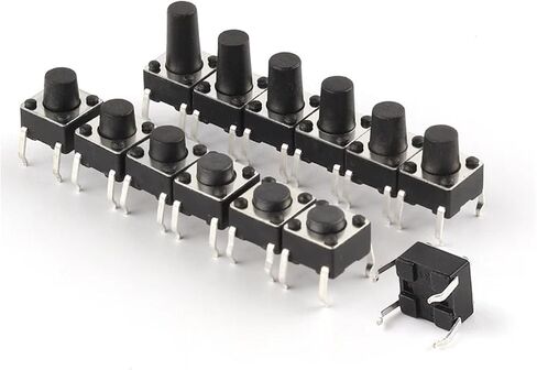 Tactile Push Button Switch, 6x6mm, 20-Pack, Multiple Heights 4.3-11mm, Momentary Micro Switch (6 * 6 * 5mm) in Saudi Arabia