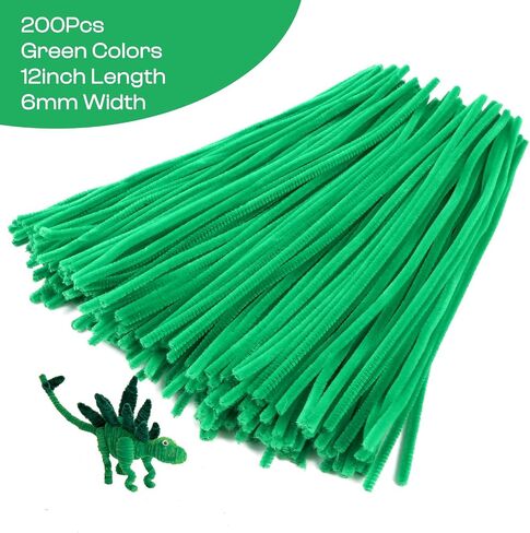 Caydo 200 Pieces Black Pipe Cleaners Craft Chenille Stems Bulk for Kids DIY Art Creative Crafts and Decoration (12 Inch x 6 mm) in Saudi Arabia