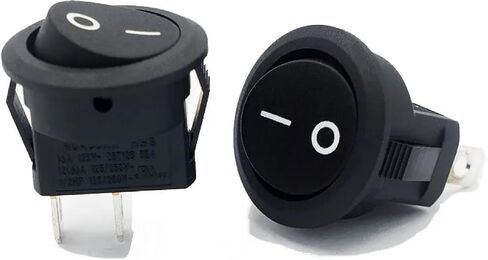 KCD1 Round Rocker Switch ، Black ، 20mm ، SPST On-Off ، 2-Pin ، زر الضغط الذاتي ، تصنيف 10A/250V (Red 5pcs) in Saudi Arabia