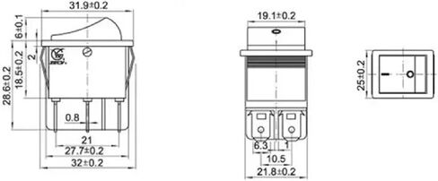مفتاح الروك المضيء ، 16A 250VAC/20A 125VAC ، مفتاح الطاقة 4 دبوس مع ضوء المؤشر ، KCD4 (أسود) in Kuwait