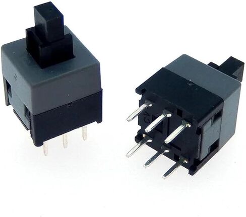 Square Head Push Button Switch, 8.5mm x 8.5mm, No Lock, 6-Pin Double Row, 2-Pack in Saudi Arabia