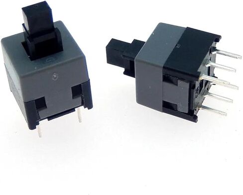 Square Head Push Button Switch, 8.5mm x 8.5mm, No Lock, 6-Pin Double Row, 2-Pack in Saudi Arabia
