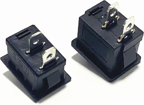 Mini Rocker Switch ، 6A-250V/10A-125V ، 2-DOW ON/OFF ، Black ، Pack من 10 (لحظة) in Saudi Arabia
