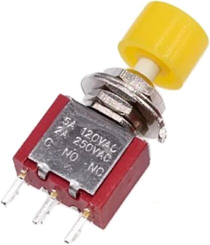 مفتاح زر الضغط 3-Pintary ، 6 مم ، ON- (ON) ، 2A 250VAC/5A 120VAC ، بناء النحاس (أسود) in Kuwait
