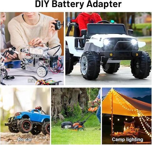 Power Wheels Adapter for Milwaukee M18 Battery Adapter, 18V Power Wheels Battery Converter Kit with Fuses Holder and Switch, Wire Terminals, 12AWG Wire for RC Car DIY Adapter Set (3 Packs) in Kuwait