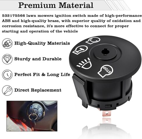 117-2221 Lawn Myers Switch Ignition Switch ، مع 2 مفتاحين 3 من الموضع 5 محطات ، مناسبة لـ Exmark Lazer Z Quest Next Lazer Z ، لـ Toro Z Master Time Cutter SS ZS سلسلة ، استبدل 137-4100 ، 116-0229 in Kuwait