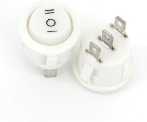 مفتاح Round Round Round Round LED ، 20 ملم ، 12 فولت/24 فولت DC ، 6A/250V ، التحكم في/إيقاف مع مؤشر الضوء (3Pin Green Light 1PCs) in Kuwait