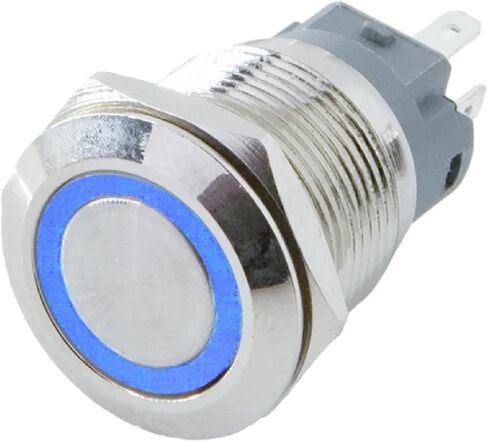 LED Metal Push Button Switch, 12-22mm, IP65 Waterproof, Self-cerveset, eable 3-220V (Green-P 100-240V(220V) 19mm Self Reset) in Saudi Arabia