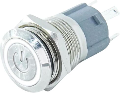 LED Metal Push Button Switch, 12-22mm, IP65 Waterproof, Self-cerveset, eable 3-220V (Green-P 100-240V(220V) 19mm Self Reset) in Saudi Arabia