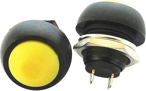 PBS-33B Waterproof Push Button Switch, 12mm Self-Reset Lock-Free Design, Black with Green and White Buttons, 5-Pack (Red) in Saudi Arabia